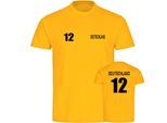 multifanshop Herren T-Shirt - Deutschland - Trikot Nummer 12 - Druck schwarz - Männer