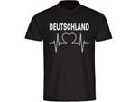 multifanshop Herren T-Shirt - Deutschland - Herzschlag - Druck weiß - Männer