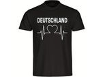 multifanshop Herren T-Shirt - Deutschland - Herzschlag - Druck weiß - Männer
