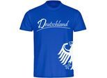 multifanshop Herren T-Shirt - Deutschland - Adler seitlich - Druck weiß - Männer