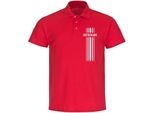 multifanshop Poloshirt - Deutschland - Streifen - Druck weiß - Polo