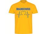 multifanshop Kinder T-Shirt - Braunschweig - Herzschlag - Druck blau - Kind