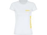 multifanshop Damen T-Shirt - Dortmund - Brust & Seite - Druck gelb - Frauen