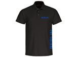 multifanshop Poloshirt - Berlin blau - Brust & Seite - Druck blau - Polo