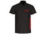 multifanshop Poloshirt - Freiburg - Brust & Seite - Druck rot - Polo
