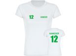 multifanshop Damen T-Shirt - Hannover - Trikot Nummer 12 - Druck grün - Frauen