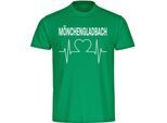 multifanshop Herren T-Shirt - Mönchengladbach - Herzschlag - Druck weiß - Männer