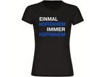 multifanshop Damen T-Shirt - Hoffenheim - Einmal Immer - Druck blau - Frauen