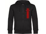 multifanshop Kapuzen Sweatshirt Jacke - Frankfurt - Streifen - Druck rot - Sweat