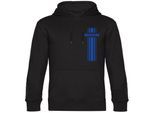 multifanshop Kapuzen Sweatshirt - Bochum - Streifen - Druck blau - Hoodie