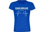 multifanshop Damen T-Shirt - Karlsruhe - Herzschlag - Druck weiß - Frauen