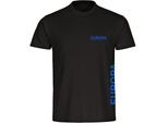 multifanshop Herren T-Shirt - Europa - Brust & Seite - Druck blau - Männer