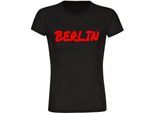 multifanshop Damen T-Shirt - Berlin rot - Textmarker - Druck rot - Frauen