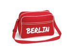 multifanshop Retrotasche - Berlin rot - Textmarker - Druck weiß - Tasche
