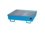 Auffangwanne BAUER AM-4/A, mit Gitterrost, Stahl, 245 l, B 1200 x T 1200 x H 335 mm, blau