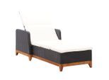 vidaXL Sonnenliege Poly Rattan und Massivholz Akazie Schwarz