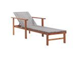 vidaXL Sonnenliege Poly Rattan und Massivholz Akazie Grau