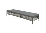 vidaXL Sonnenliege mit Auflage Poly Rattan Grau