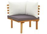 vidaXL Garten-Ecksofa mit Kissen Massivholz Akazie
