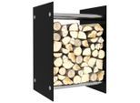 vidaXL Brennholzregal Schwarz 40 x 35 x 60 cm Glas
