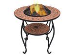 vidaXL Feuertisch Mosaik Keramik Terracotta 68 cm