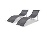 vidaXL Klappbare Sonnenliegen 2 Stk. Aluminium und Textilene