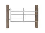 vidaXL 5-Rohr-Weidetor Stahl (95-170)×90 cm Silbern