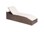 vidaXL Sonnenliege mit Polsterauflage Poly Rattan Braun