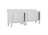 vidaXL Arbeitsschränke mit Schiebetüren 2 Stk. 200x50x(95-97) cm Edelstahl