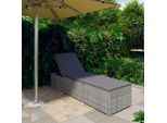 vidaXL Sonnenliege mit Auflage Poly Rattan Grau