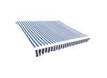 vidaXL Markisenbespannung Canvas Blau & Weiß 6x3 m (ohne Rahmen)