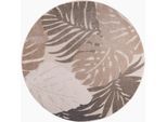 Sanat Teppich »Floral Outdoor«, rund, 6 mm Höhe, In- und Outdoor geeignet, florales Design, Balkon, Terasse