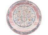 Paco Home Teppich "Torres 271" rund 8 mm Höhe Kurzflor, Orient-Optik, Vintage Design, In- und Outdoor geeignet