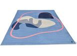 Teppich TOM TAILOR HOME "Shapes - FIVE", blau, B:140cm H:5mm L:200cm, Polyester, Teppiche, Teppich, Kurzflor, bedruckt, modernes Design