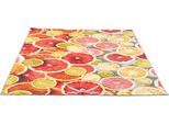 Teppich SANSIBAR "Rantum Beach 003", bunt (orange, multi), B:120cm H:5mm L:180cm, Polypropylen, Teppiche, Teppich, Flachgewebe, modernes Sommer Design, In- und Outdoor geeignet