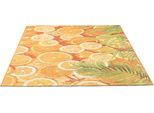 Teppich SANSIBAR "Rantum Beach 001", orange, B:80cm H:5mm L:165cm, Polypropylen, Teppiche, Teppich, Flachgewebe, modernes Sommer Design, In- und Outdoor geeignet