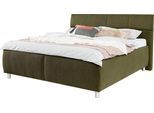 Stauraumbett ALINA "Marike", grün (dunkelgrün gcp 333), B:219cm H:112cm L:218cm, Chenille GCP (100% Polyester), Betten, Stauraumbett, inklusive Lattenrost, wahlweise mit Matratze in verschiedenen Größen