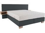Boxspringbett ALINA "Daria", grau (dunkelgrau gcp 129), B:287cm L:213cm, Chenille GCP (100% Polyester), Komplettbetten, Boxspringbett, integrierte Nachttische und Matratze, unterschiedliche Ausführungen