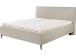 Stauraumbett ALINA "Serina Supercomfort", beige (beige tcm 12), B:180cm L:219cm, Struktur fein TCM (100% Polyester), Betten, Stauraumbett, inkl. Lattenrost mit Kopf- und Fußhochsteller, diverse Ausführungen