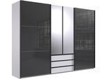 Schwebetürenschrank WIMEX "Magic by fresh to go", weiß (weiß, außentüren grauglas), B:300cm H:216cm T:65cm, Schränke, Schwebetürenschrank