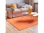 Wollteppich "Isra", rot (rostrot), B:290cm H:1,5mm L:200cm, Wolle, MYFLAIR MÖBEL & ACCESSOIRES, Teppiche, Kurzflor, Handweb Teppich, meliert, reine Wolle, handgewebt