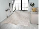 Teppich "Ava", grau (hellgrau, beige, creme), B:200cm H:7mm L:290cm, Polyester, MYFLAIR MÖBEL & ACCESSOIRES, Teppiche, Fransenteppich, Uni Farben, meliert, Sisal-Optik, auch in rund erhältlich, mit Fransen