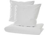 Bettwäsche IBENA "Astana", weiß, B/L: 200cm x 220cm, 1 Stk., 2 Stk., Encasing, B/L: 80cm x 80cm, Encasing, Obermaterial: 70% Polyester, 30% Polyamid, Bettwäsche, Bettwäsche, Allergieschutzbezug aus Evolon New Generation