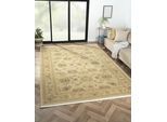 Teppich "Maryam 4", beige (creme, creme), B:200cm H:7,5mm L:290cm, Polypropylen (PP), MYFLAIR MÖBEL & ACCESSOIRES, Teppiche, Teppich, Kurzflor, Orient Optik, edler Glanz, mit Fransen, besonders weich