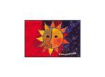 Fußmatte SALONLOEWE Gr. 2, rot (rot, blau), B:85cm H:7mm L:85cm, Polyamid, Teppiche, Fußmatte
