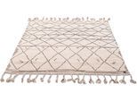 Teppich TOM TAILOR HOME "Nomad" Gr. 3, beige (natur), B:140cm H:5mm L:200cm, Baumwolle, Wolle, Teppiche, Teppich, handgewebt, mit Fransen, Boho-Style