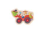 Goki Wooden Stud Puzzle Wheel Loader 6 pcs. Holz