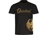 multifanshop Kinder T-Shirt - Deutschland - Adler seitlich Gold - Druck gold metallic - Kind