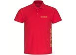 multifanshop Poloshirt - Deutschland - Brust & Seite Gold - Druck gold metallic - Polo