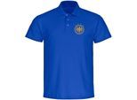 multifanshop Poloshirt - Deutschland - Adler Retro Gold - Druck gold metallic - Polo